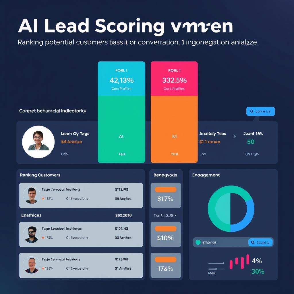 AI lead scoring system ranking potential customers based on likelihood to convert AI lead scoring system ranking potential customers based on likelihood to convert