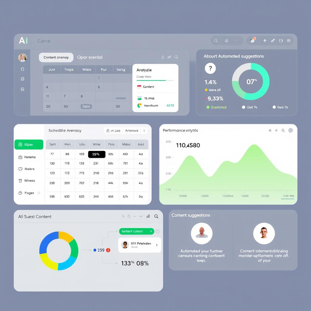 AI social media management dashboard showing content scheduling and performance analytics AI social media management dashboard showing content scheduling and performance analytics