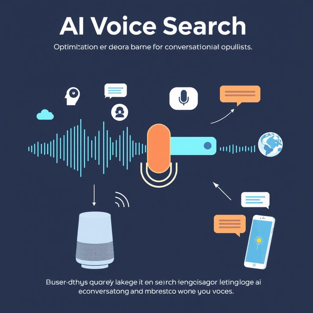 AI voice search optimization showing natural language processing for conversational queries AI voice search optimization showing natural language processing for conversational queries
