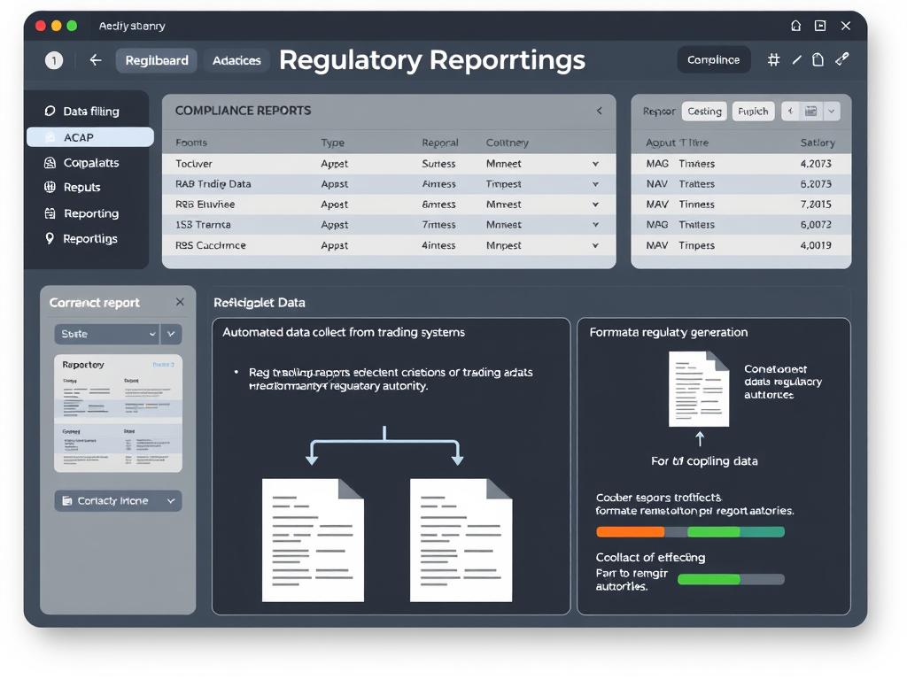 Automated regulatory reporting system showing streamlined compliance in the future of trading technology