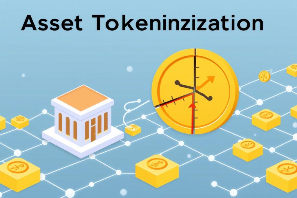 Blockchain tokenization concept showing fractional ownership of assets in the future of trading technology