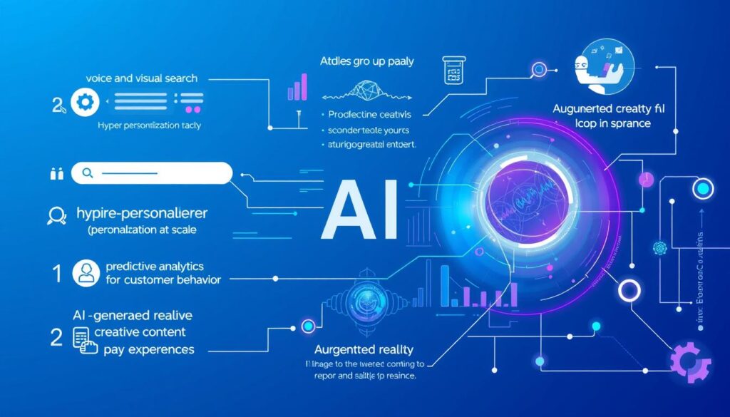 Future trends in AI marketing showing emerging technologies and applications Future trends in AI marketing showing emerging technologies and applications