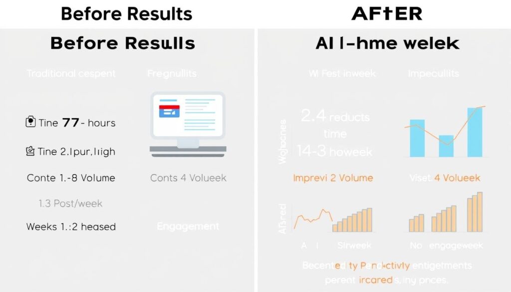 Before and after results of implementing AI for content creation and blogging Before and after results of implementing AI for content creation and blogging