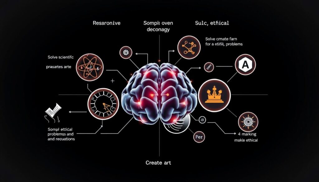 Conceptual visualization of artificial general intelligence with human-like reasoning capabilities Conceptual visualization of artificial general intelligence with human-like reasoning capabilities