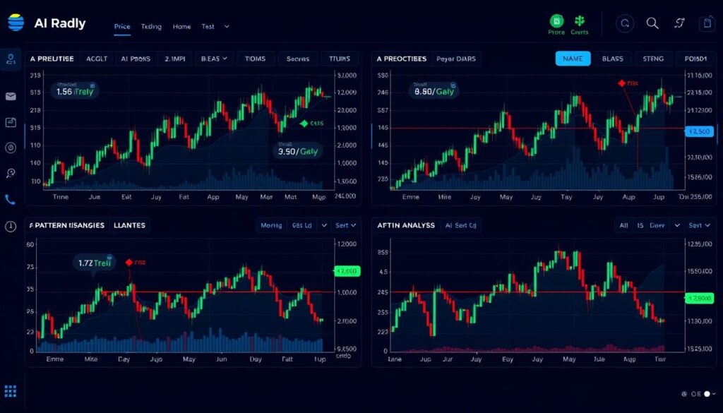Dashboard of an AI-powered crypto trading platform showing price charts and prediction indicators Dashboard of an AI-powered crypto trading platform showing price charts and prediction indicators