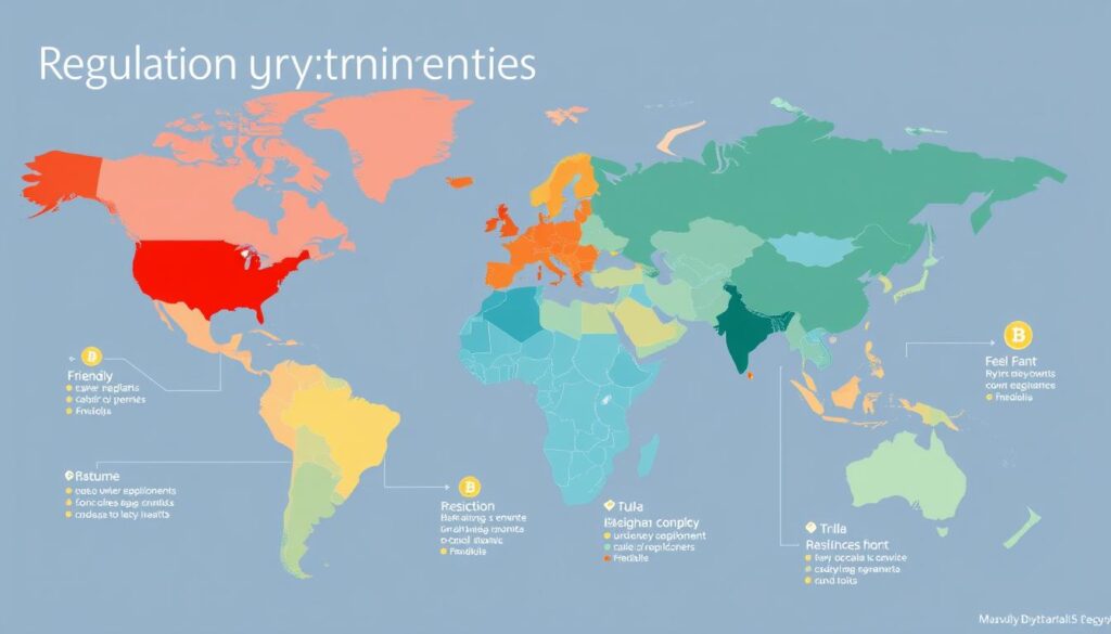 Global cryptocurrency regulation map showing regulatory approaches across different jurisdictions Global cryptocurrency regulation map showing regulatory approaches across different jurisdictions