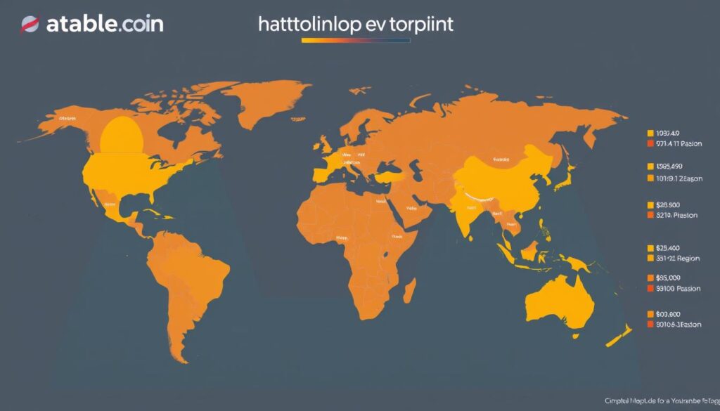 Global stablecoin usage map showing adoption rates across different regions Global stablecoin usage map showing adoption rates across different regions