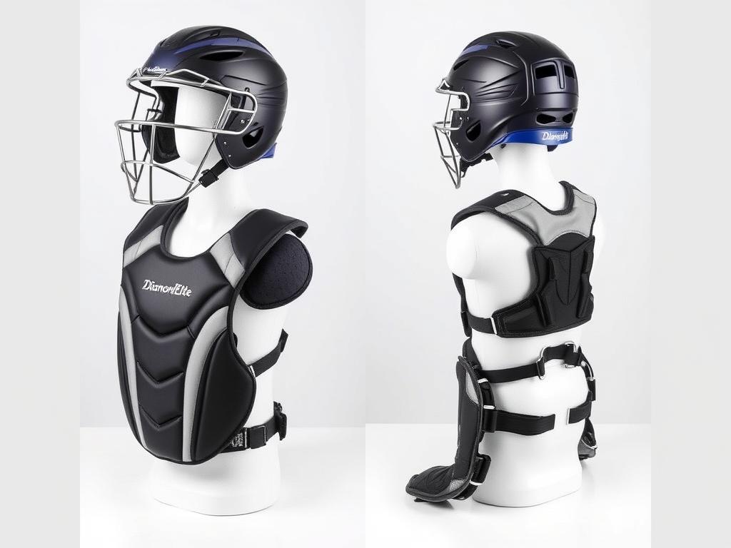 DiamondElite Youth Catcher's Set with helmet, chest protector and leg guards